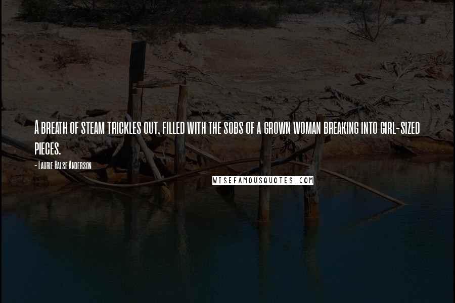 Laurie Halse Anderson Quotes: A breath of steam trickles out, filled with the sobs of a grown woman breaking into girl-sized pieces.
