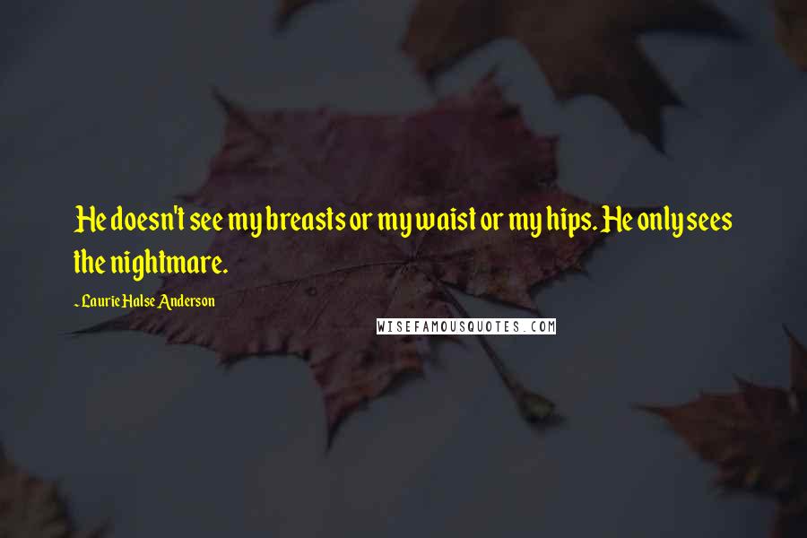 Laurie Halse Anderson Quotes: He doesn't see my breasts or my waist or my hips. He only sees the nightmare.