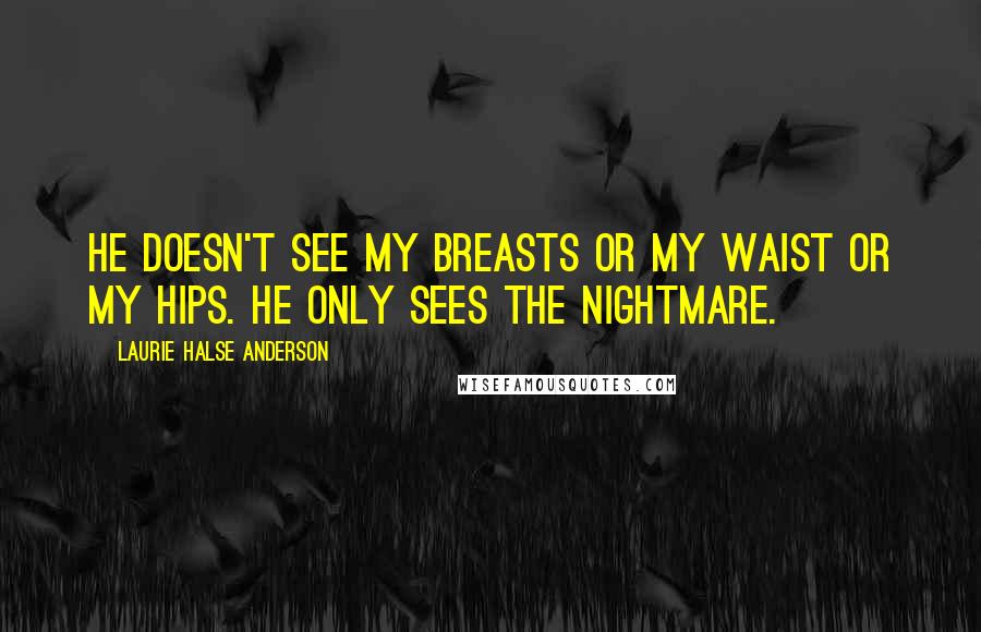 Laurie Halse Anderson Quotes: He doesn't see my breasts or my waist or my hips. He only sees the nightmare.