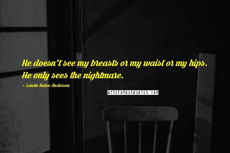 Laurie Halse Anderson Quotes: He doesn't see my breasts or my waist or my hips. He only sees the nightmare.