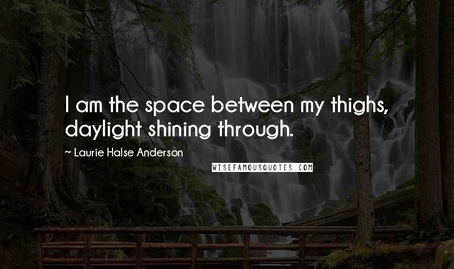 Laurie Halse Anderson Quotes: I am the space between my thighs, daylight shining through.