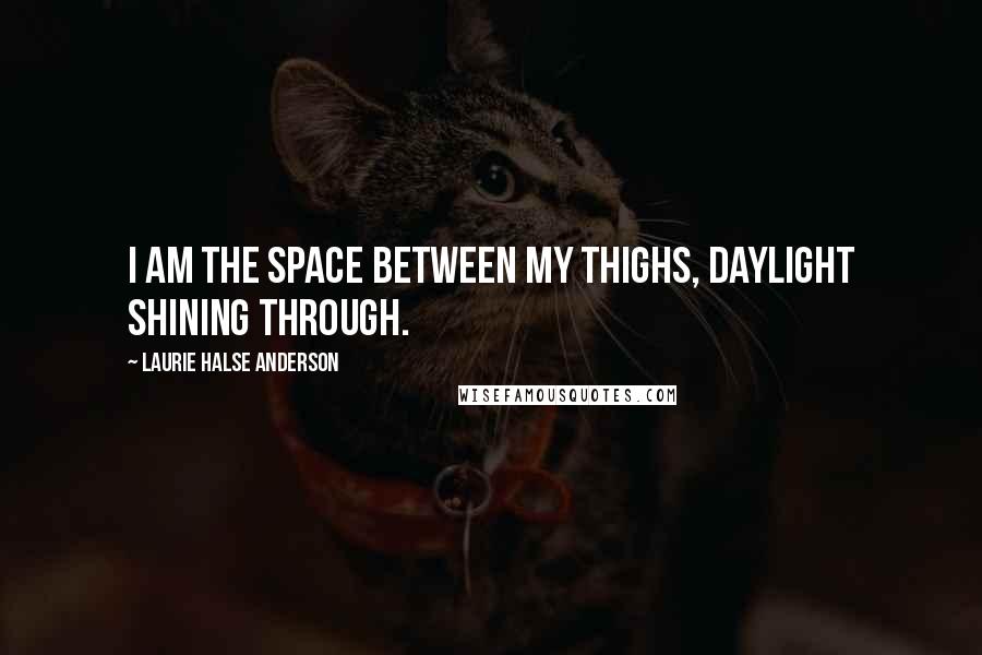 Laurie Halse Anderson Quotes: I am the space between my thighs, daylight shining through.