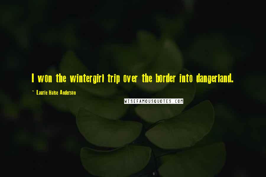 Laurie Halse Anderson Quotes: I won the wintergirl trip over the border into dangerland.