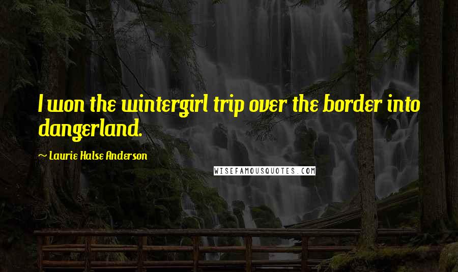 Laurie Halse Anderson Quotes: I won the wintergirl trip over the border into dangerland.