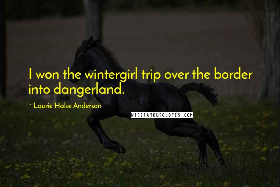 Laurie Halse Anderson Quotes: I won the wintergirl trip over the border into dangerland.