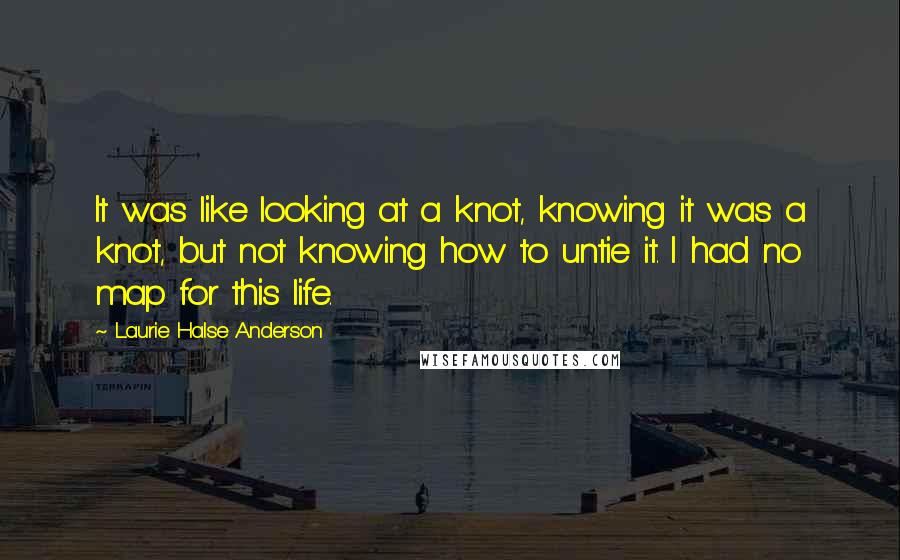 Laurie Halse Anderson Quotes: It was like looking at a knot, knowing it was a knot, but not knowing how to untie it. I had no map for this life.