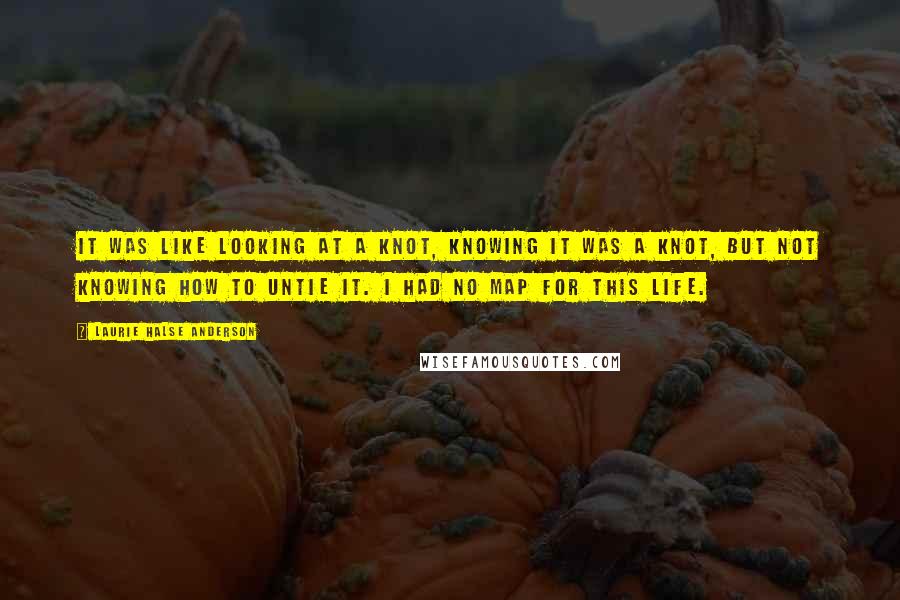 Laurie Halse Anderson Quotes: It was like looking at a knot, knowing it was a knot, but not knowing how to untie it. I had no map for this life.