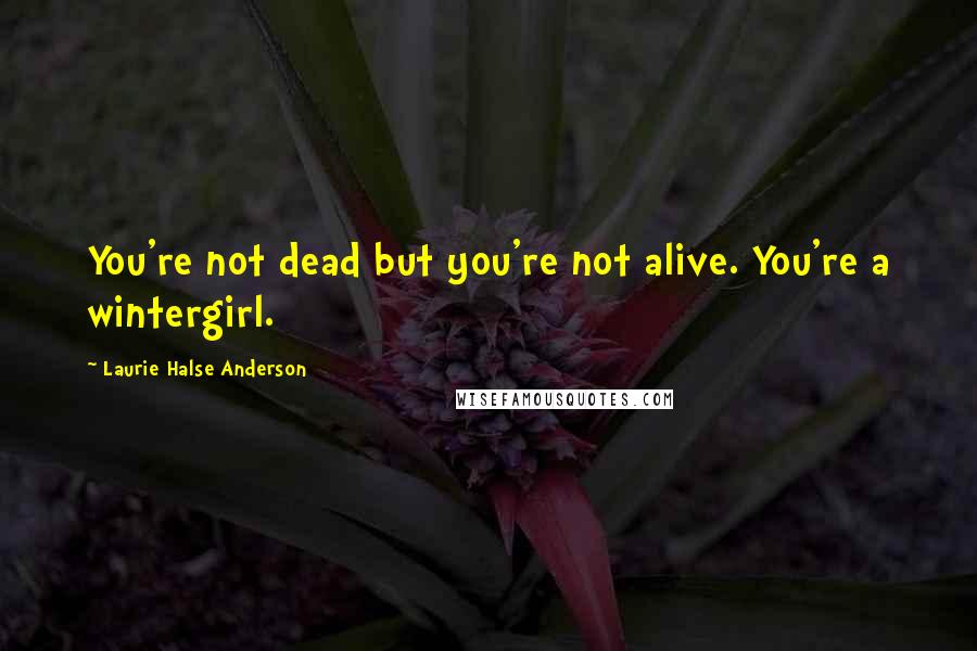 Laurie Halse Anderson Quotes: You're not dead but you're not alive. You're a wintergirl.