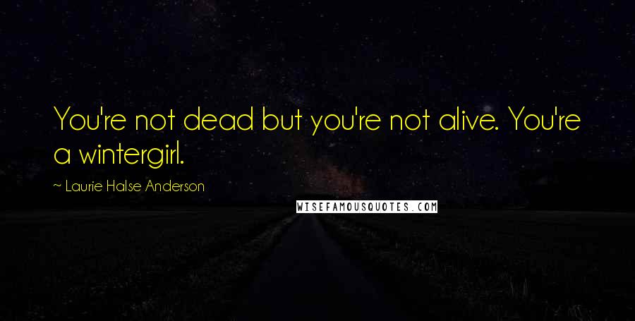 Laurie Halse Anderson Quotes: You're not dead but you're not alive. You're a wintergirl.