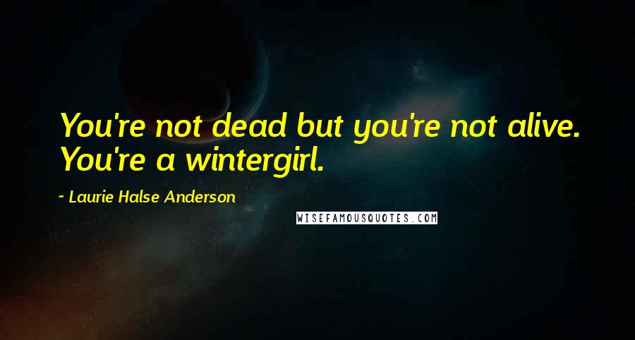 Laurie Halse Anderson Quotes: You're not dead but you're not alive. You're a wintergirl.