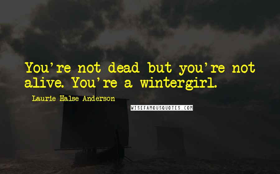 Laurie Halse Anderson Quotes: You're not dead but you're not alive. You're a wintergirl.