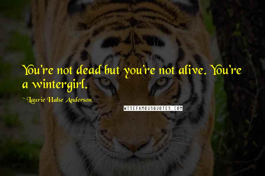 Laurie Halse Anderson Quotes: You're not dead but you're not alive. You're a wintergirl.