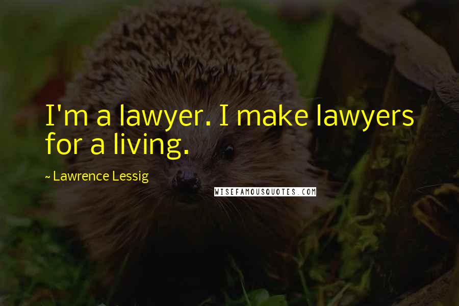 Lawrence Lessig Quotes: I'm a lawyer. I make lawyers for a living.