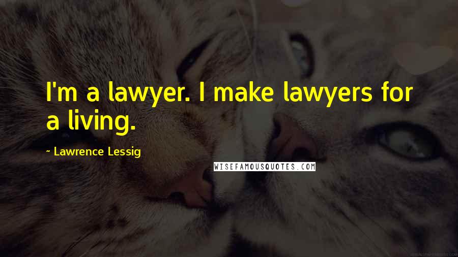 Lawrence Lessig Quotes: I'm a lawyer. I make lawyers for a living.