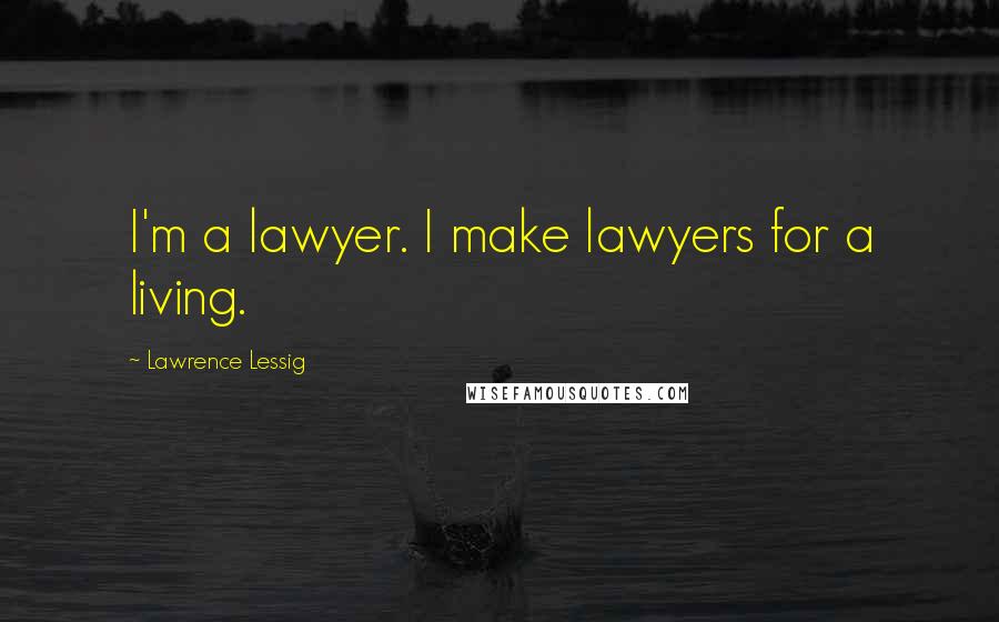 Lawrence Lessig Quotes: I'm a lawyer. I make lawyers for a living.