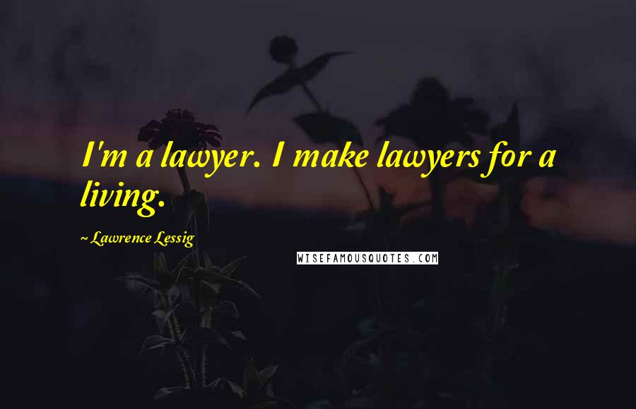 Lawrence Lessig Quotes: I'm a lawyer. I make lawyers for a living.