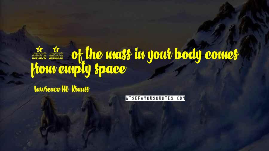 Lawrence M. Krauss Quotes: 90% of the mass in your body comes from empty space.