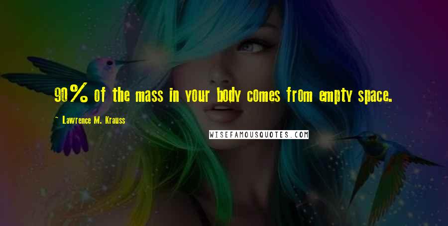 Lawrence M. Krauss Quotes: 90% of the mass in your body comes from empty space.