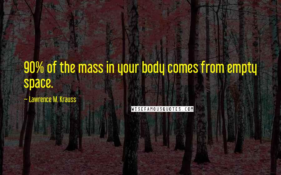 Lawrence M. Krauss Quotes: 90% of the mass in your body comes from empty space.