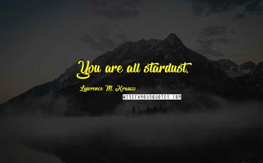 Lawrence M. Krauss Quotes: You are all stardust.