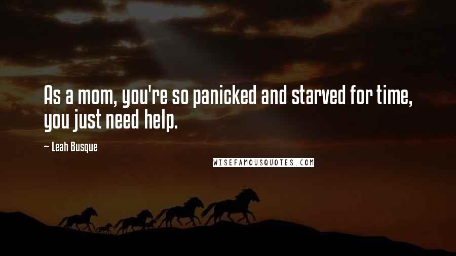 Leah Busque Quotes: As a mom, you're so panicked and starved for time, you just need help.