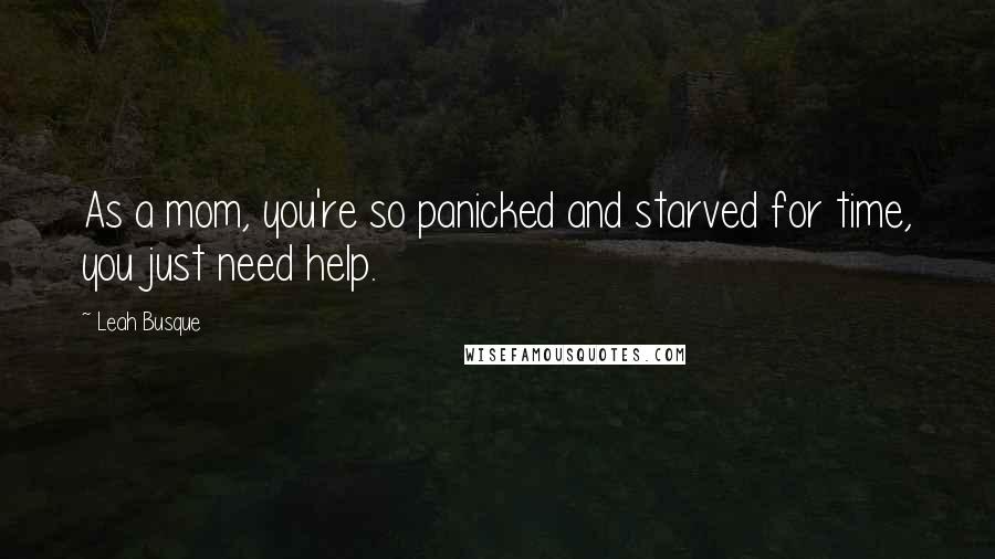 Leah Busque Quotes: As a mom, you're so panicked and starved for time, you just need help.