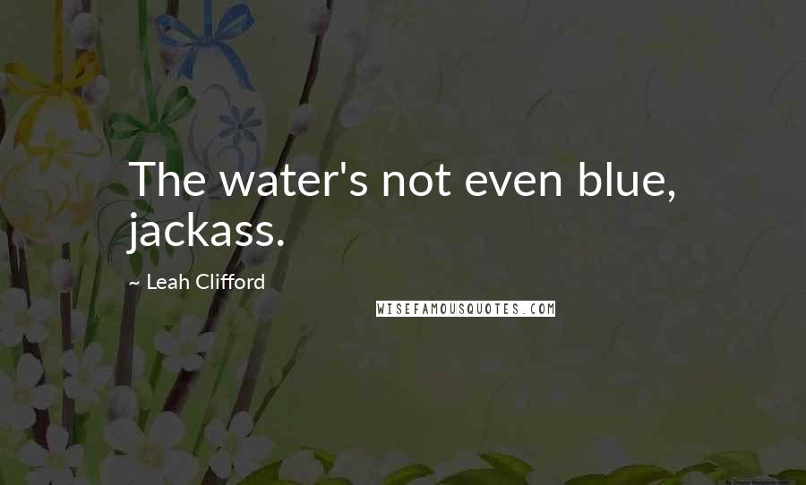 Leah Clifford Quotes: The water's not even blue, jackass.