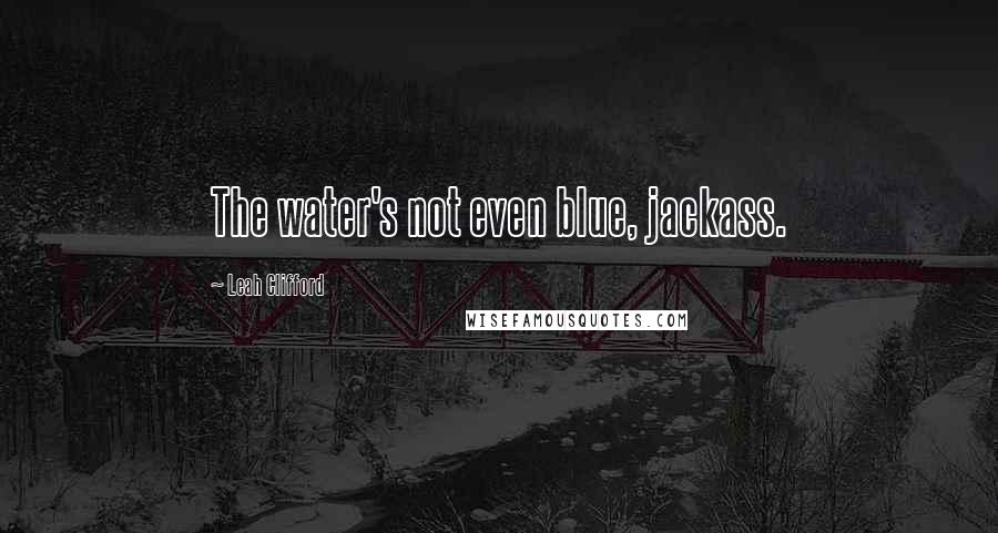 Leah Clifford Quotes: The water's not even blue, jackass.