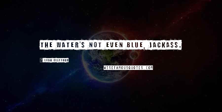 Leah Clifford Quotes: The water's not even blue, jackass.