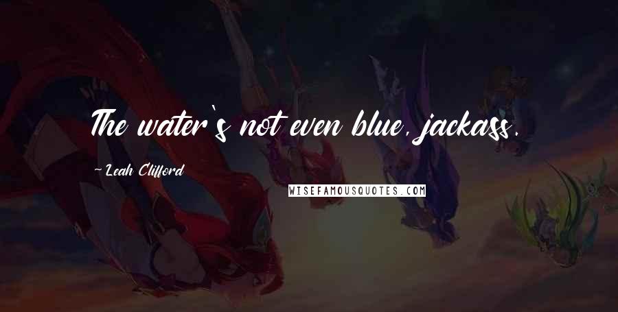 Leah Clifford Quotes: The water's not even blue, jackass.
