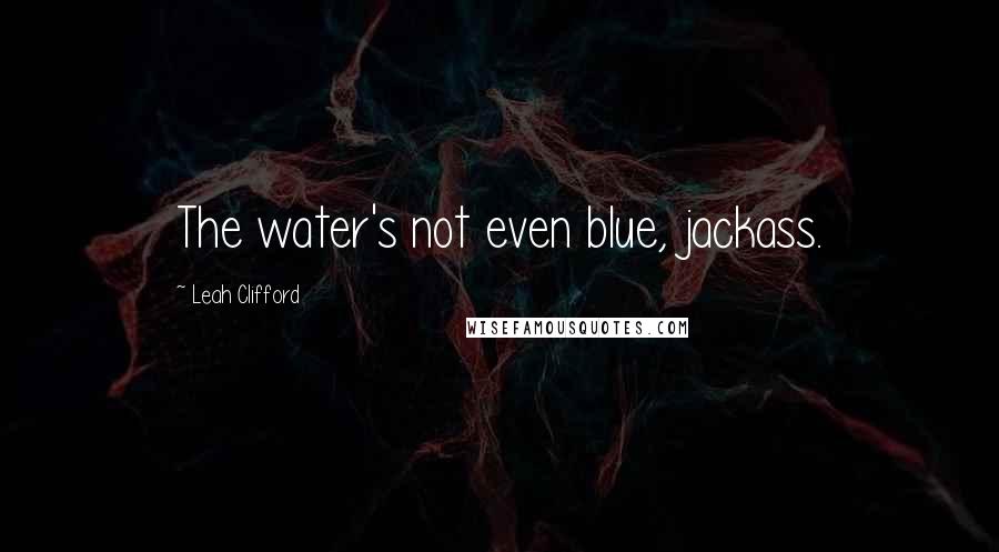 Leah Clifford Quotes: The water's not even blue, jackass.