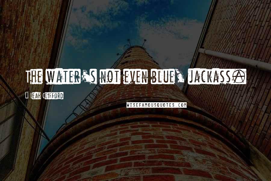 Leah Clifford Quotes: The water's not even blue, jackass.