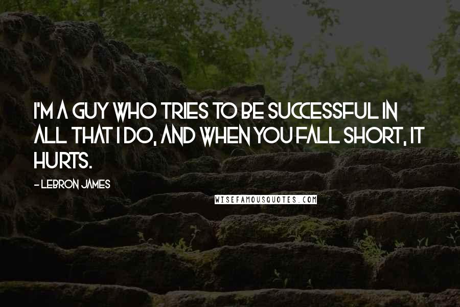 LeBron James Quotes: I'm a guy who tries to be successful in all that I do, and when you fall short, it hurts.