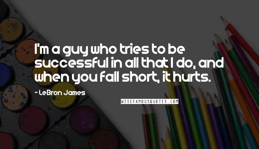 LeBron James Quotes: I'm a guy who tries to be successful in all that I do, and when you fall short, it hurts.