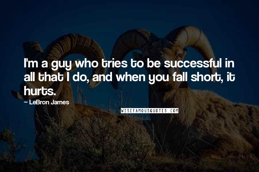 LeBron James Quotes: I'm a guy who tries to be successful in all that I do, and when you fall short, it hurts.