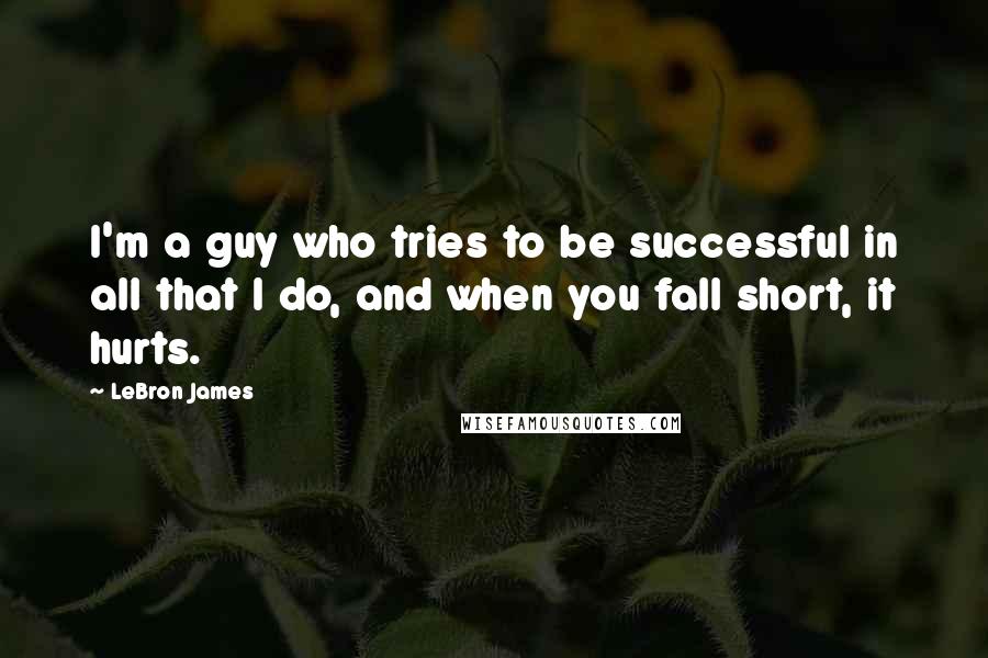 LeBron James Quotes: I'm a guy who tries to be successful in all that I do, and when you fall short, it hurts.