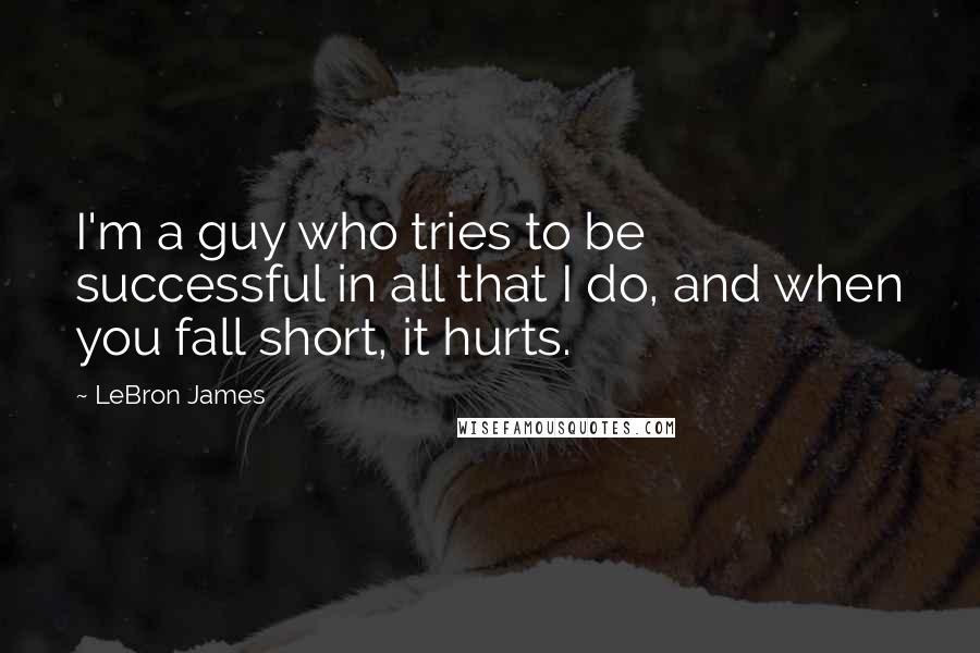 LeBron James Quotes: I'm a guy who tries to be successful in all that I do, and when you fall short, it hurts.