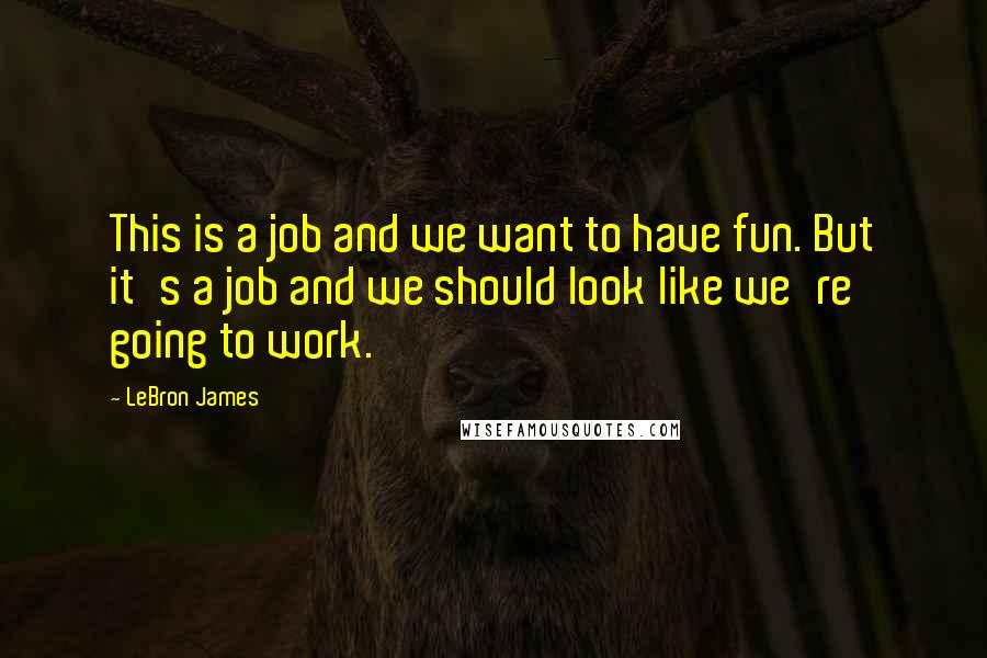 LeBron James Quotes: This is a job and we want to have fun. But it's a job and we should look like we're going to work.