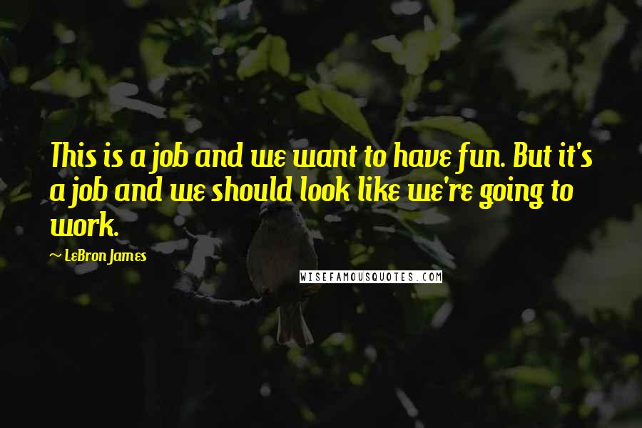 LeBron James Quotes: This is a job and we want to have fun. But it's a job and we should look like we're going to work.