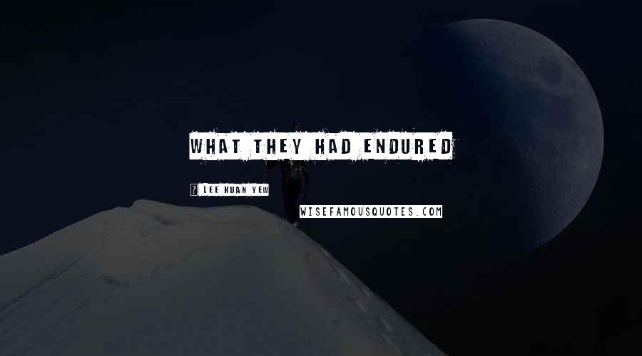 Lee Kuan Yew Quotes: what they had endured