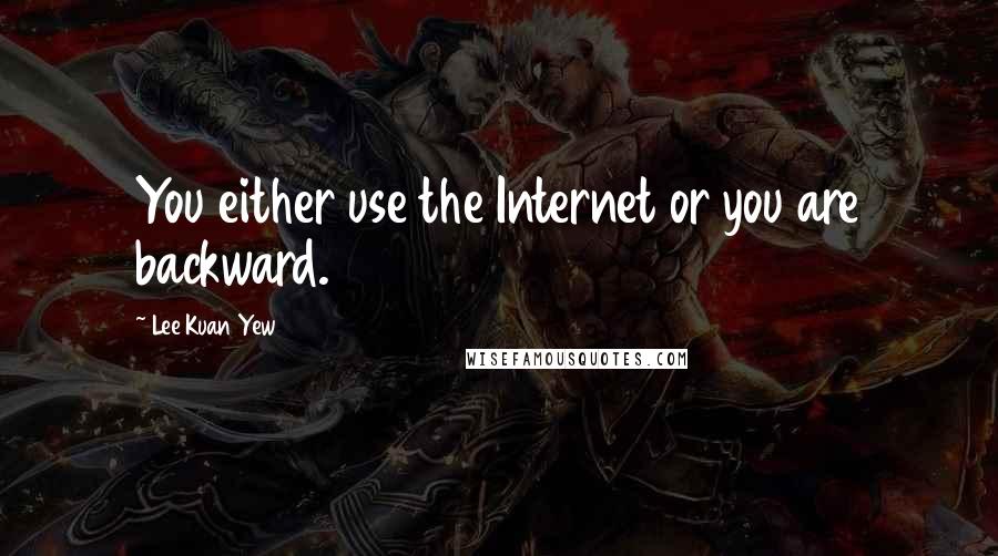 Lee Kuan Yew Quotes: You either use the Internet or you are backward.