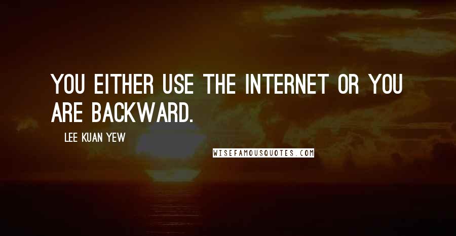 Lee Kuan Yew Quotes: You either use the Internet or you are backward.