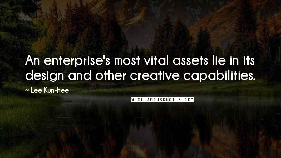 Lee Kun-hee Quotes: An enterprise's most vital assets lie in its design and other creative capabilities.