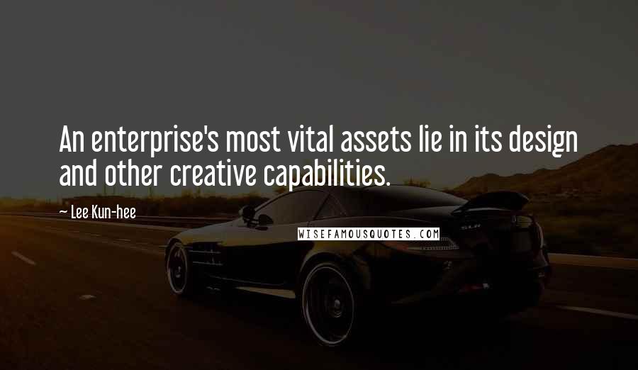 Lee Kun-hee Quotes: An enterprise's most vital assets lie in its design and other creative capabilities.