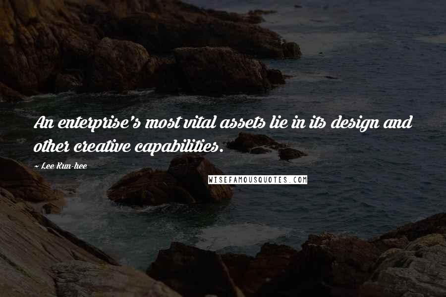 Lee Kun-hee Quotes: An enterprise's most vital assets lie in its design and other creative capabilities.