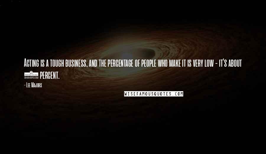 Lee Majors Quotes: Acting is a tough business, and the percentage of people who make it is very low - it's about 1 percent.