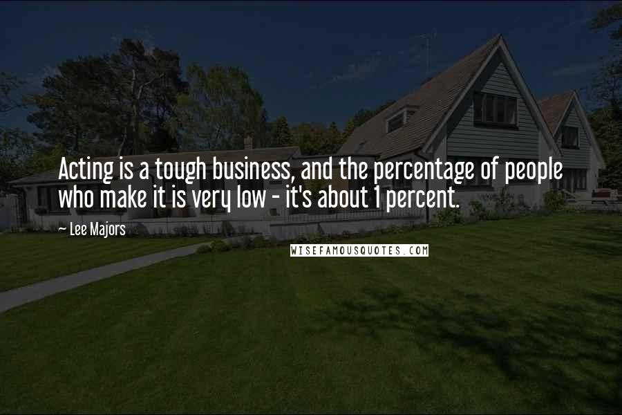 Lee Majors Quotes: Acting is a tough business, and the percentage of people who make it is very low - it's about 1 percent.