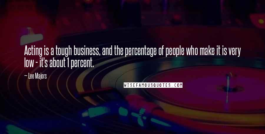 Lee Majors Quotes: Acting is a tough business, and the percentage of people who make it is very low - it's about 1 percent.