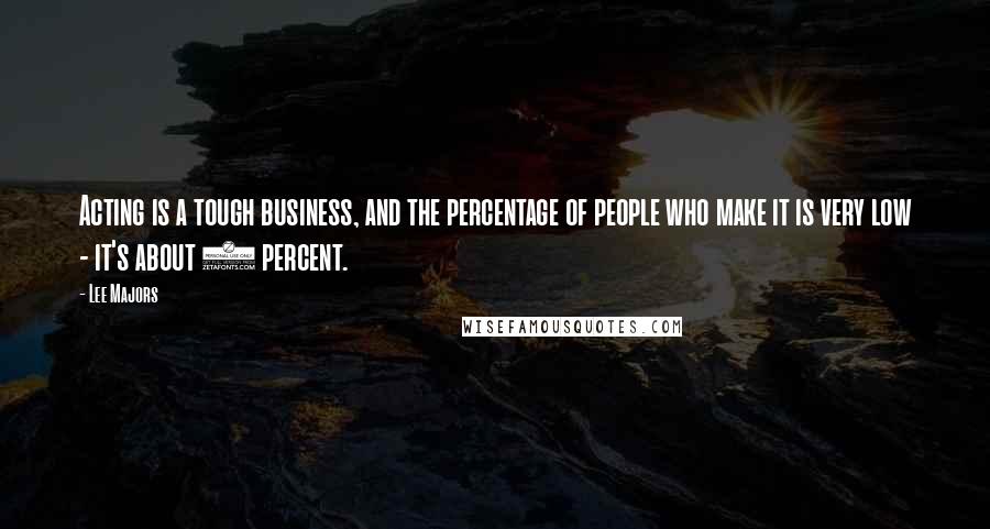 Lee Majors Quotes: Acting is a tough business, and the percentage of people who make it is very low - it's about 1 percent.