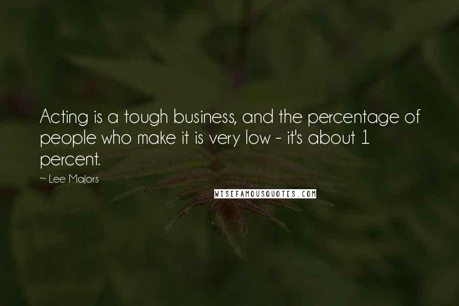 Lee Majors Quotes: Acting is a tough business, and the percentage of people who make it is very low - it's about 1 percent.